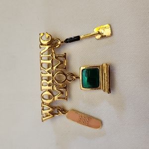Working mom pin with 3 charms